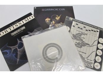 Four Test Records W/ Quadrophonic Sound, Soundcraftsman Instructional Test Record, Speed Test Disc, Fortissimo