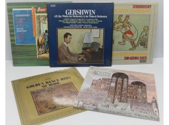 Five Rare TAS List Recordings W/ Gershwin, Stravinsky, E Powers Biggs, Golden Dance Hits Of 1600, Rachmaninoff