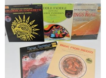 Five Imported Dbx Digitally Recorded Albums W/ Fiddle Faddle, Music From Mexico, Morton Gould, Leroy Anderson