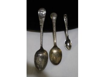 Watson Sterling Spoon Pin, Worlds Fair Spoon And Battleship Maine Spoon