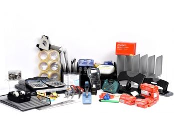 Collection Of Office Supplies - Calculators, Label Makers, Tape, Organizers And So Much More
