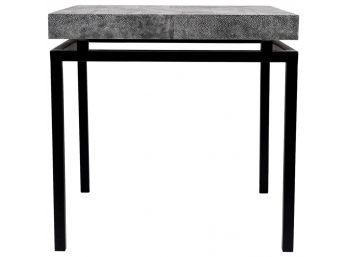 Faux Shagreen Accent Table