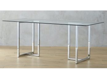 CB2 Silverado Chrome Modern 72' Rectangular Dining Table (RETAIL $399)