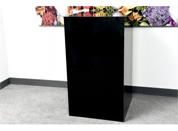 Large Black Laminated Cube Pedestal Display Stand