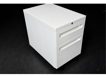 Allsteel Two Drawer Metal File Cabinet With Key And Locking Casters