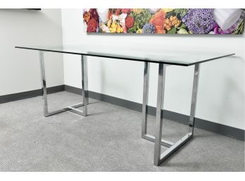 CB2 Silverado Chrome 72' Rectangular Dining Table (RETAIL $399)