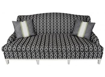 Jonas Single Cushion Custom Upholstered Sofa With Pair Of Lance Throw Pillows