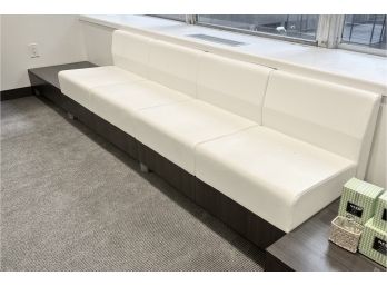 Pair Of Allsteel Sofas With Storage And Matching End Table