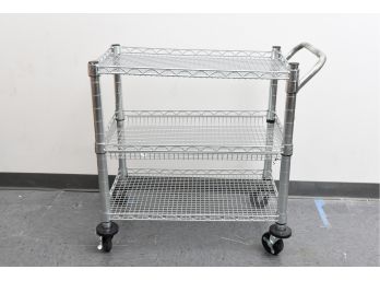 NSF Seville Classics Metal Three Shelf Utility Cart On Casters