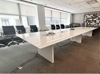 RSVP BallPoint Conference Room Table With Glass Top (READ DESCRIPTION)**