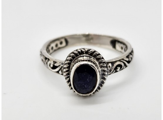 Bali, Blue Sapphire Ring In Sterling