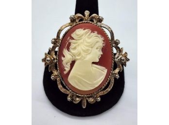 Stunning Vintage Cameo Pin Or Brooch