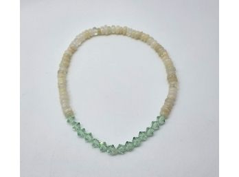 Hand Made Opal & Swarovski Beaded Stretch Bracelet
