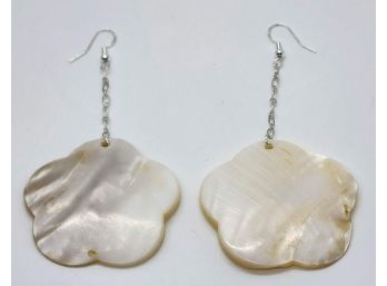 Handmade Mother Of Pearl Dangle Earrings In Sterling