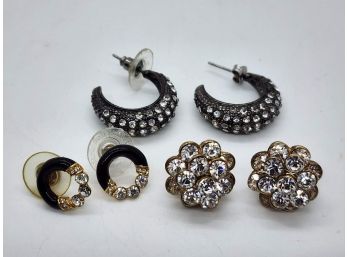 Vintage Crystal Or Rhinestone Earrings