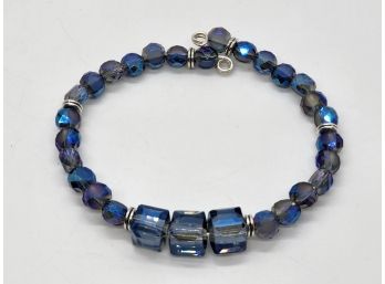Nice Handmade Blue Crystal Wrap Bracelet