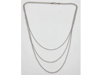 3 Strand Layered Necklace In Sterling