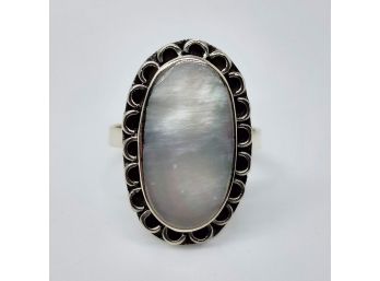 Mother Of Pearl Ring In Sterling