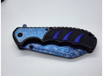Metalic Blue Pocket Knife