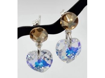 Handcrafted Swarovski Crystal Earrings In Sterling