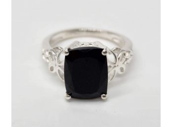 Australian Black Tourmaline Ring In Sterling
