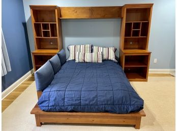 Pottery Barn Teen Platform Full Bed With Two Bookshelf Storage Units