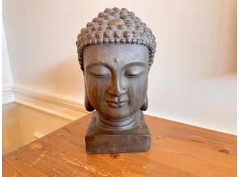 Cement Buddha Head Bust Art Decor