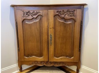 Antique Wood Corner Cabinet