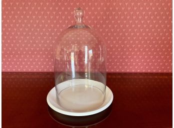 Clear Glass Dome Cloche With Ceramic Plate