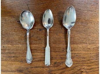 Three Antique Sterling Silver Spoons Including R. Wallace & Sons Mark
