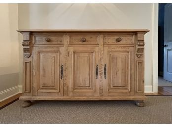 French Country Style Pine Storage Console Cabinet, Purchased From Parc Monceau