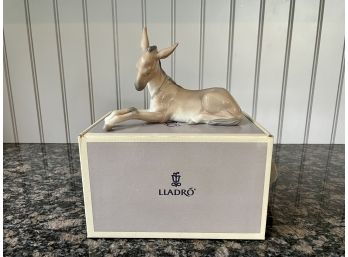 Lladro Donkey Porcelain Figure #4679 From The Children's Nativity Collection With Original Box