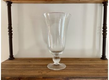 Large Clear Glass Vase With Flared Edge