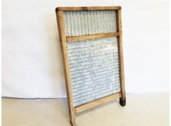 Antique Small Washboard - Wood & Galvanized Steel