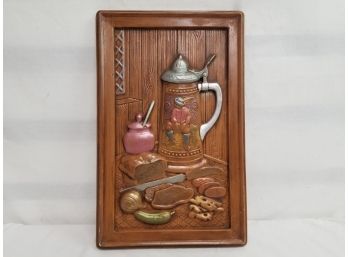 Vintage Embossed Stein & Food Kitchen Wall Hanging Home Decor Metal Plaque