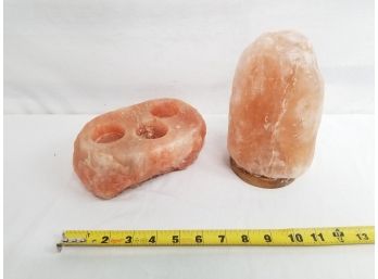 Two Pink Salt Rocks