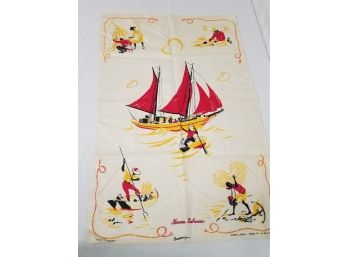 Vintage Dunmoy Linens Bahamas Cloth Tea Towel Pure Linen Made In Ireland