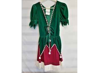 Women's Cute Christmas Elf Dress And Hat By California Costumes Adult Size Medium