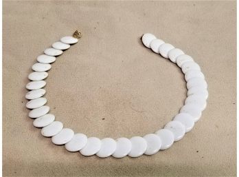 Vintage Mid-Century White Lucite Overlapping Beaded Necklace