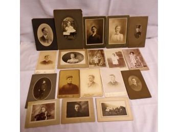 Lot Of 18 Antique Cabinet Photos