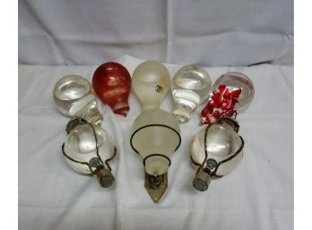 Lot Of 8 Vintage Collectible Red Comet Fire Extinguisher Glass Grenades