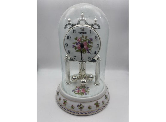 1980s Vintage Timex Porcelain Mantel Clock