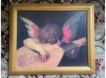 Cherub Playing A Lute By Rosso Fiorentino - Print On Canvas