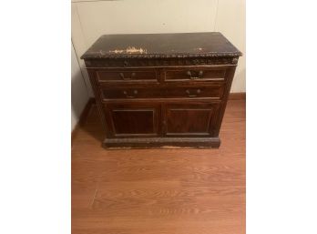 Vintage Drexel Server With Pull Out Serving Tray And Unique Wood Details