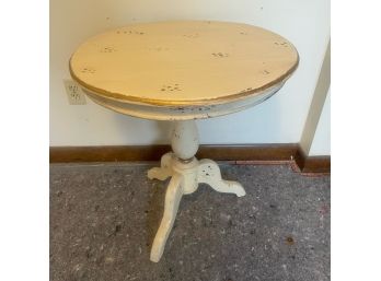 Country Style Distressed White Accent Table