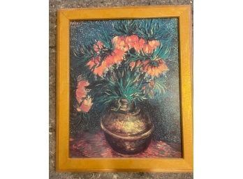 Imperial Fritillaries In A Copper Vase By Van Gogh - Framed Art Print On Canvas