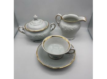 Wariel Made In Poland Creamer - Sugar - Teacup And Saucer - 4 Pieces