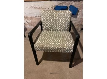 Single Accent Chair With Wrap Around Black Wood Frame - Custom Upholstery