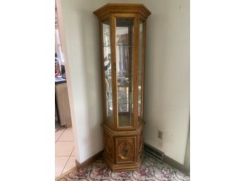 Curio Cabinet With Glass Shelves And Interior Light - Great Shape