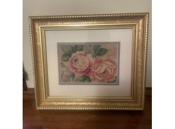 Framed Roses On Linen - Framed Art On Linen